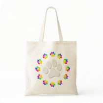 Rainbow Pawprints Apron Tote Bags