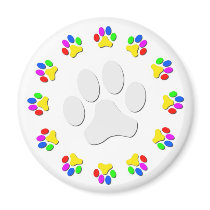 Rainbow Pawprints Magnets