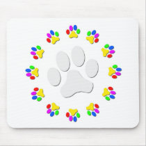 Rainbow Pawprints Mousepad