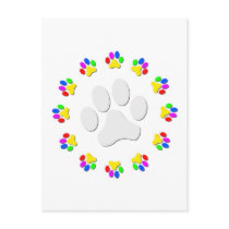 Rainbow Pawprints Postcards