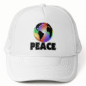 Rainbow Peace Earth hats