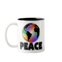 Rainbow Peace Earth mugs