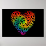 Rainbow Peace Heart posters
