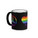 rainbow peace love pi mugs