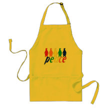 Rainbow Peace Penguins Apron