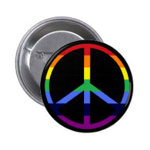 Rainbow Peace Sign Button