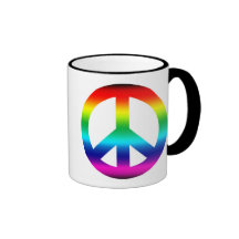 Rainbow Peace Sign Coffee Mugs