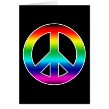 Rainbow Peace Sign Greeting Cards