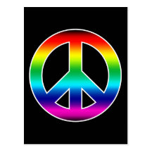 Rainbow Peace Sign Postcards