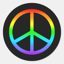Rainbow Peace Sign Sticker