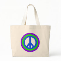 Rainbow Peace Sign Tote Bag