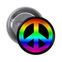 Rainbow Peace Symbol Button