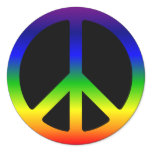 Rainbow Peace Symbol Stickers