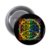 Rainbow Peace Symbols Buttons