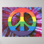RainBow Peace Tie Dye Poster Print
