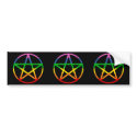 Rainbow Pentacle bumper stickers