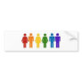 rainbow people bumper sticker