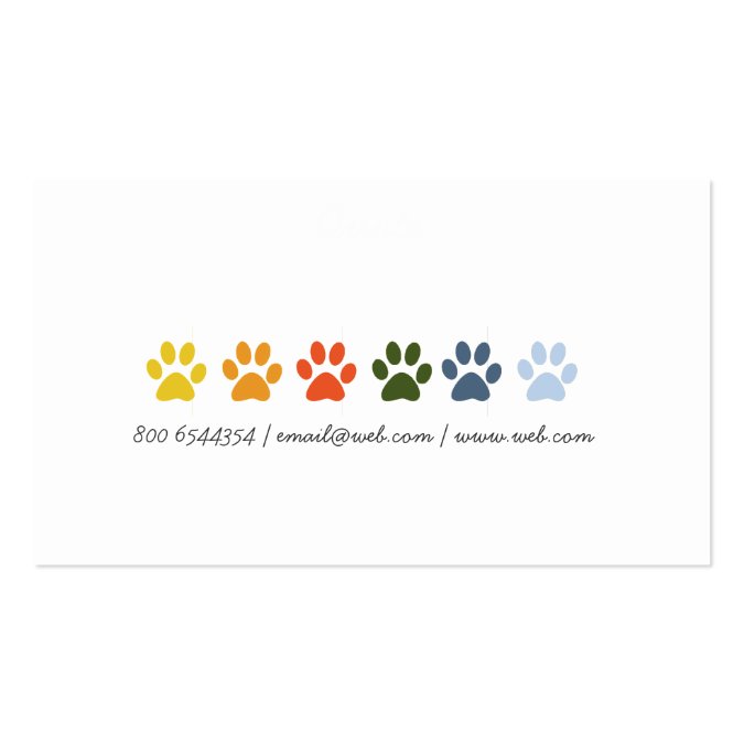 Rainbow Pet Paws Business Card