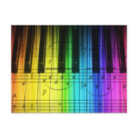 Rainbow Piano Keyboard and Notes Postcard