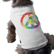 Rainbow Pieces of Peace Doggie Tee