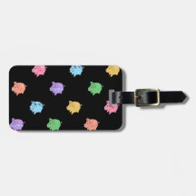 Rainbow Pig Pattern on black