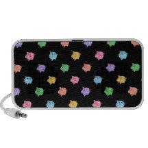 Rainbow Pig Pattern on black Laptop Speakers