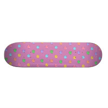 Rainbow Pig Pattern on pink Skate Board Decks