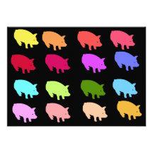 Rainbow Pigs Personalized Announcement