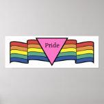Rainbow Pink Triangle Gay Pride Banner posters