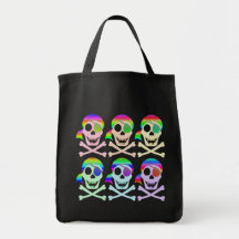 Rainbow Pirate Skulls Dark Bags