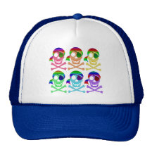 Rainbow Pirate Skulls Hats