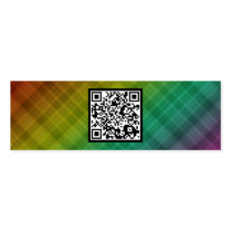 rainbow plaid QR code business cards