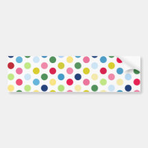 Rainbow polka dots bumper sticker