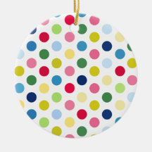 Rainbow polka dots christmas ornaments