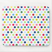 Rainbow polka dots mousemats