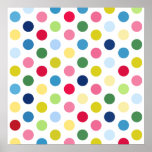 Rainbow polka dots poster