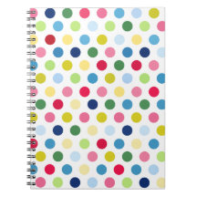 Rainbow polka dots spiral notebook