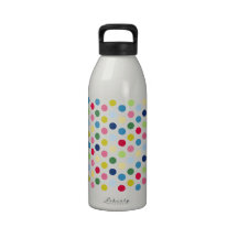 Rainbow polka dots water bottles