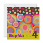 Rainbow Pop Circles Kids Birthday Party Invitation
