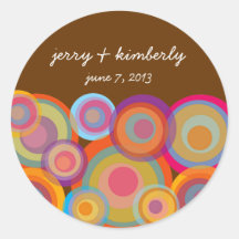 Rainbow Pop Circles Thank You Gift Favours Sticker