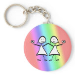 Rainbow Pride Lesbian Brides keychains