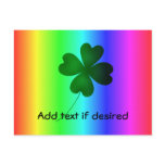 Rainbow pride shamrock postcards