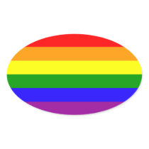 Rainbow Pride stickers - oval