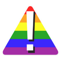 Rainbow Pride stickers - warning