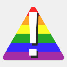Rainbow Pride stickers - warning