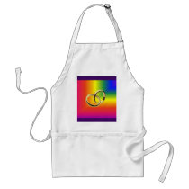 Rainbow Pride with Gold Wedding Bands Aprons