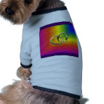 Rainbow Pride with Gold Wedding Bands pet clothing