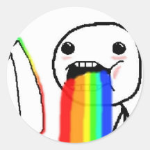 Rainbow Puke Comic Face Stickers