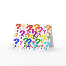 Rainbow Question Marks Greeting Cards