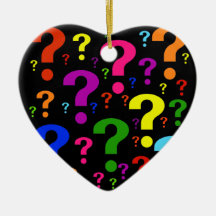 Rainbow Question Marks Christmas Ornaments